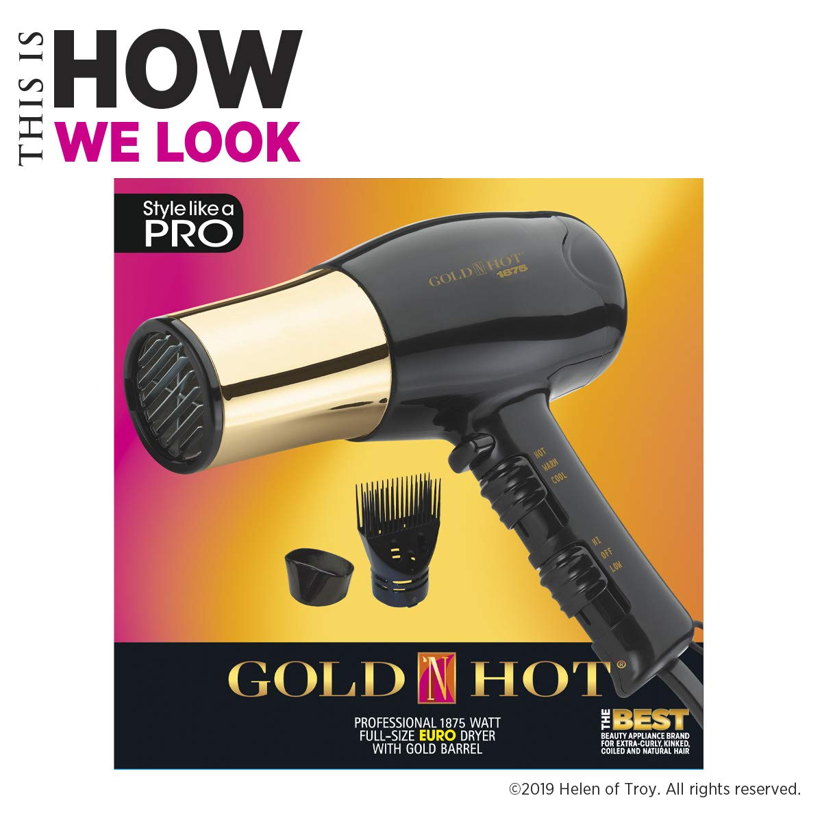 Gold N Hot GH8135 Professional 1875-Watt Dryer with Styling Pik - Image 7