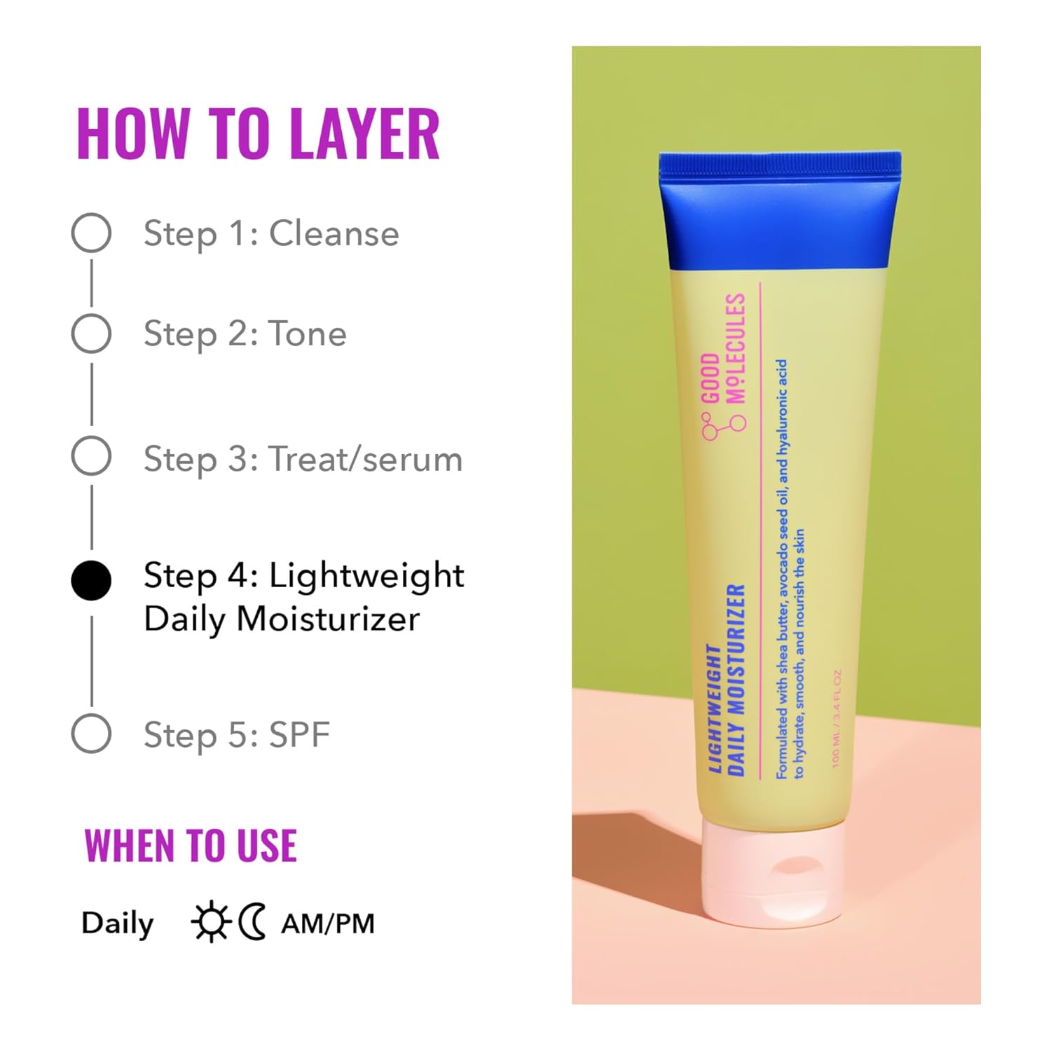 Good Molecules Lightweight Daily Moisturizer - Hydrating Facial Lotion with Avocado Oil and Shea Butter and Antioxidants - Anti-aging Skincare for Face - Image 5