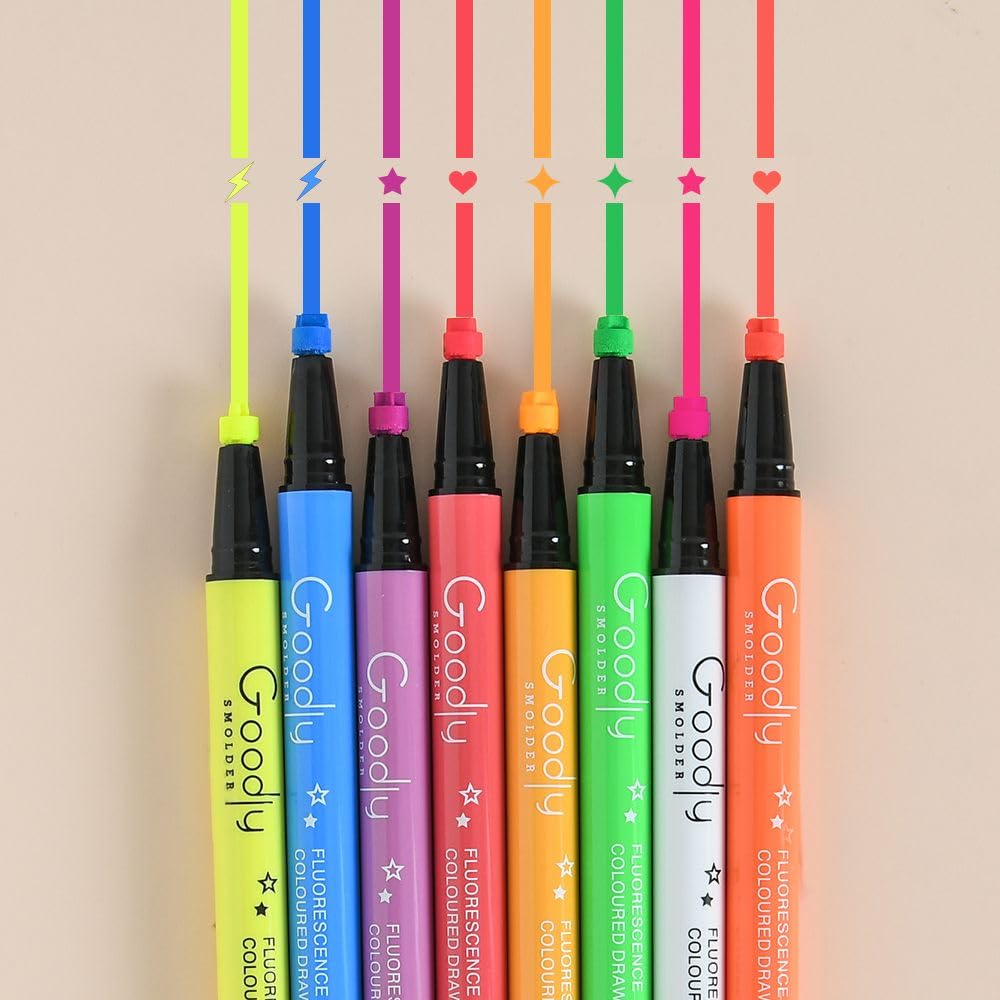 Goodly 8 Colors Master Precise UV Glow 2 IN 1 Liquid Eyeliner Set, Matte Colored Waterproof Smudge-proof Pigmented Graphic Liners - Image 2