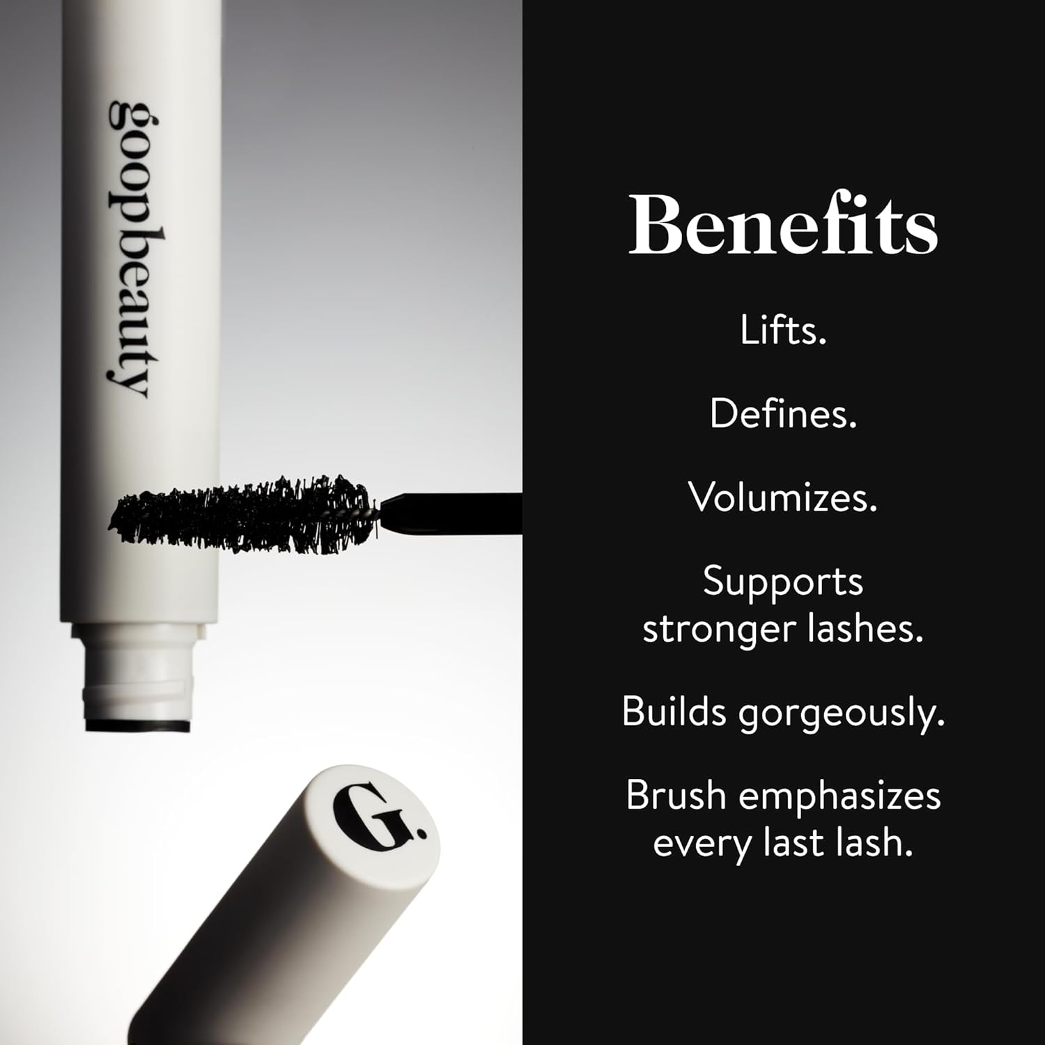 goop Beauty Featherlash Lifting Mascara | Volumizing & Lengthening Eyelash Serum with Nourishing, Clean Ingredients | 0.15 fl oz - Image 2