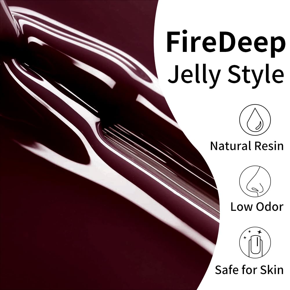 Grape Red Gel Nail Polish 16ML Jelly Red Brown Color UV/LED Soak Off Neutral Gel Polish for Winter Spring 1Pcs - Image 2