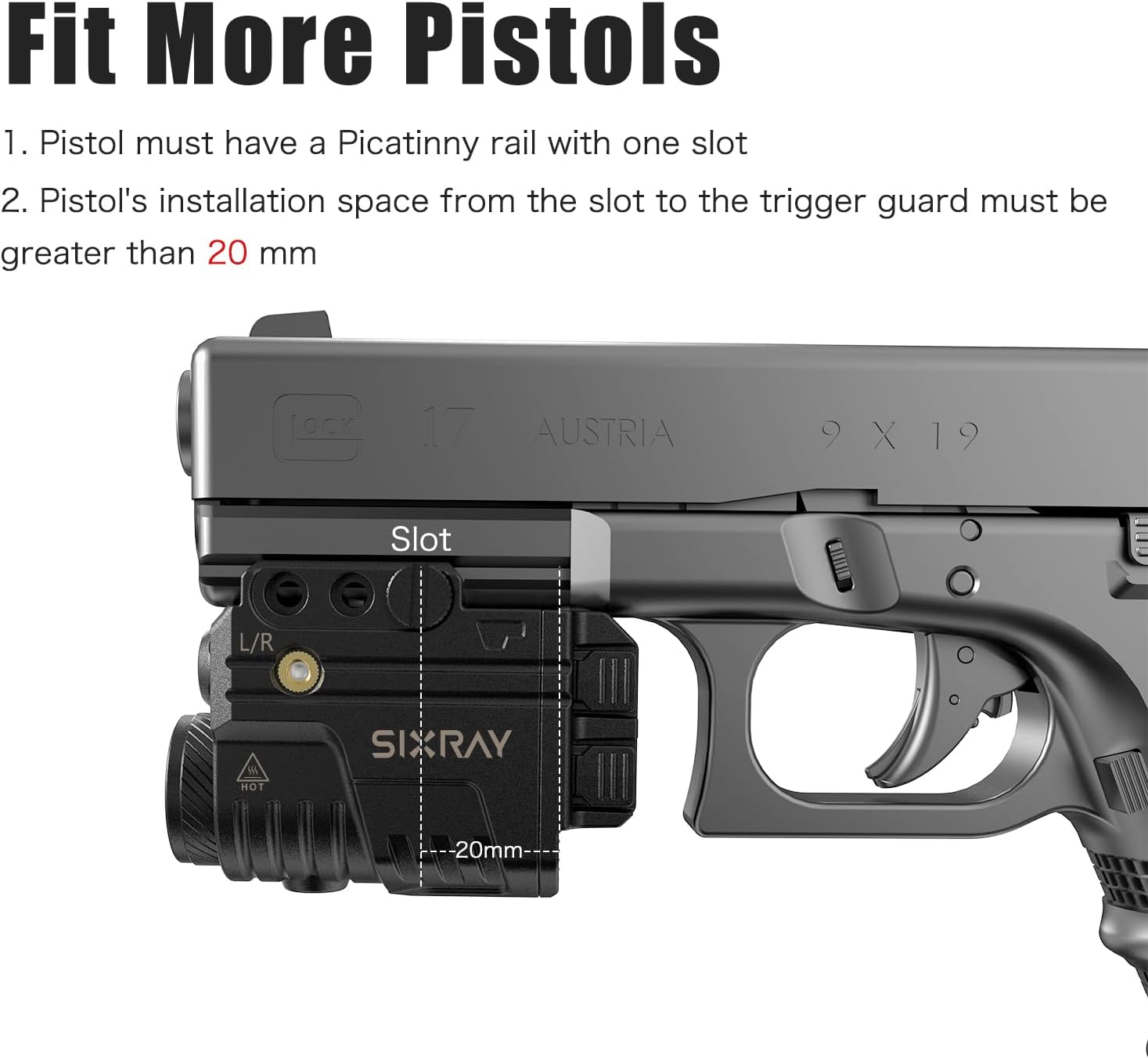 Green Beam and Flashlight for Pistol, Rechargeable Pistol Light Laser Combo Rail Mounted Green Beam Laser Class II - Image 6