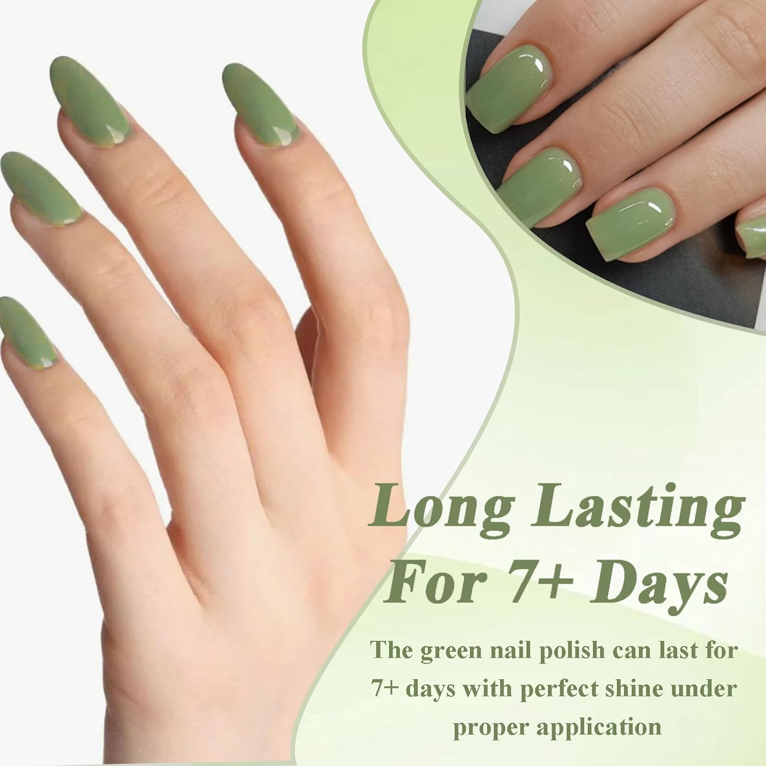 Green Nail Polish - Matcha Green Fingernail Lacquer - Chip Resistant, Long Lasting, Quick Dry - Cruelty Free, High Gloss Nail Art For Women DIY - Image 6