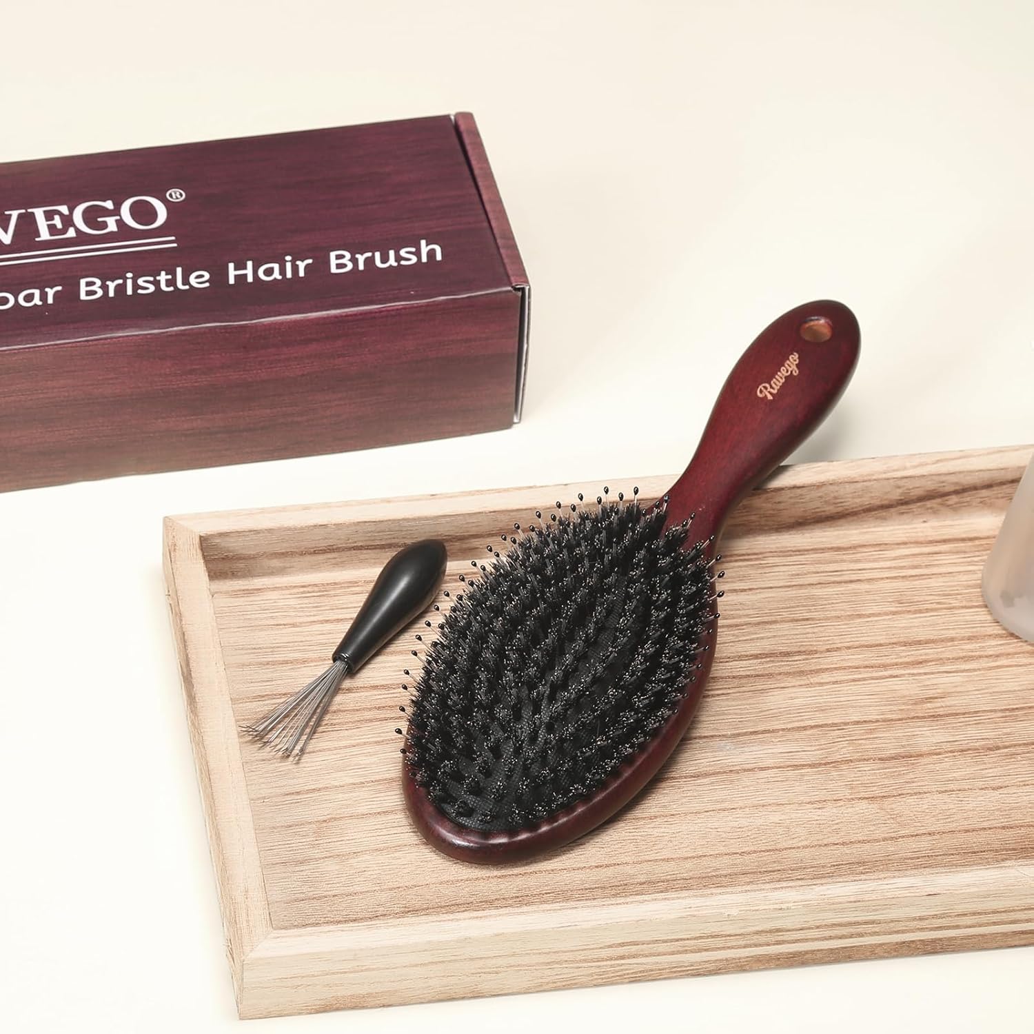 Hair Brush, Boar Bristles Hair Brush for Women Men Kids, Boar & Nylon Bristle Brushes for Smoothing Massaging Scalp Detangling Wet/Dry Hair, Reduce Frizz Dry Restore Natural Shine - Image 7