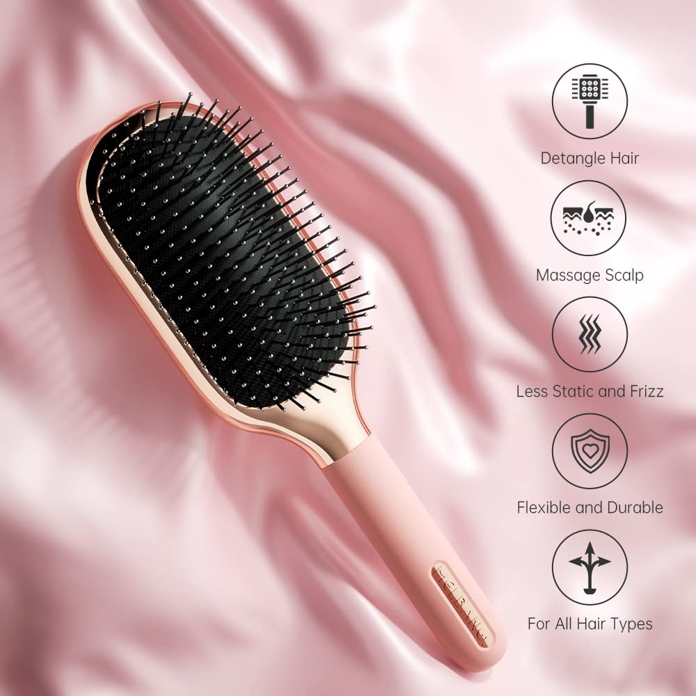 Hair Brush for Thick Curly Thin Long Short Wet or Dry Hair Adds Shine and Makes Hair Smooth Hair Comb Paddle Hair Brush for Men Women Kid - Image 2
