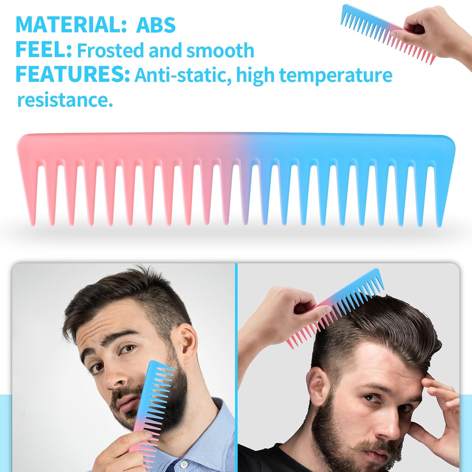 Hair Brush Set Anti Static Massage Oval Comb Paddle Brush for Women, 4pcs Hair Brush Detangling Brush and Hair Comb Set for Men and Women, No More Tangle Hairbrush for Curly Natural Hair - Image 6
