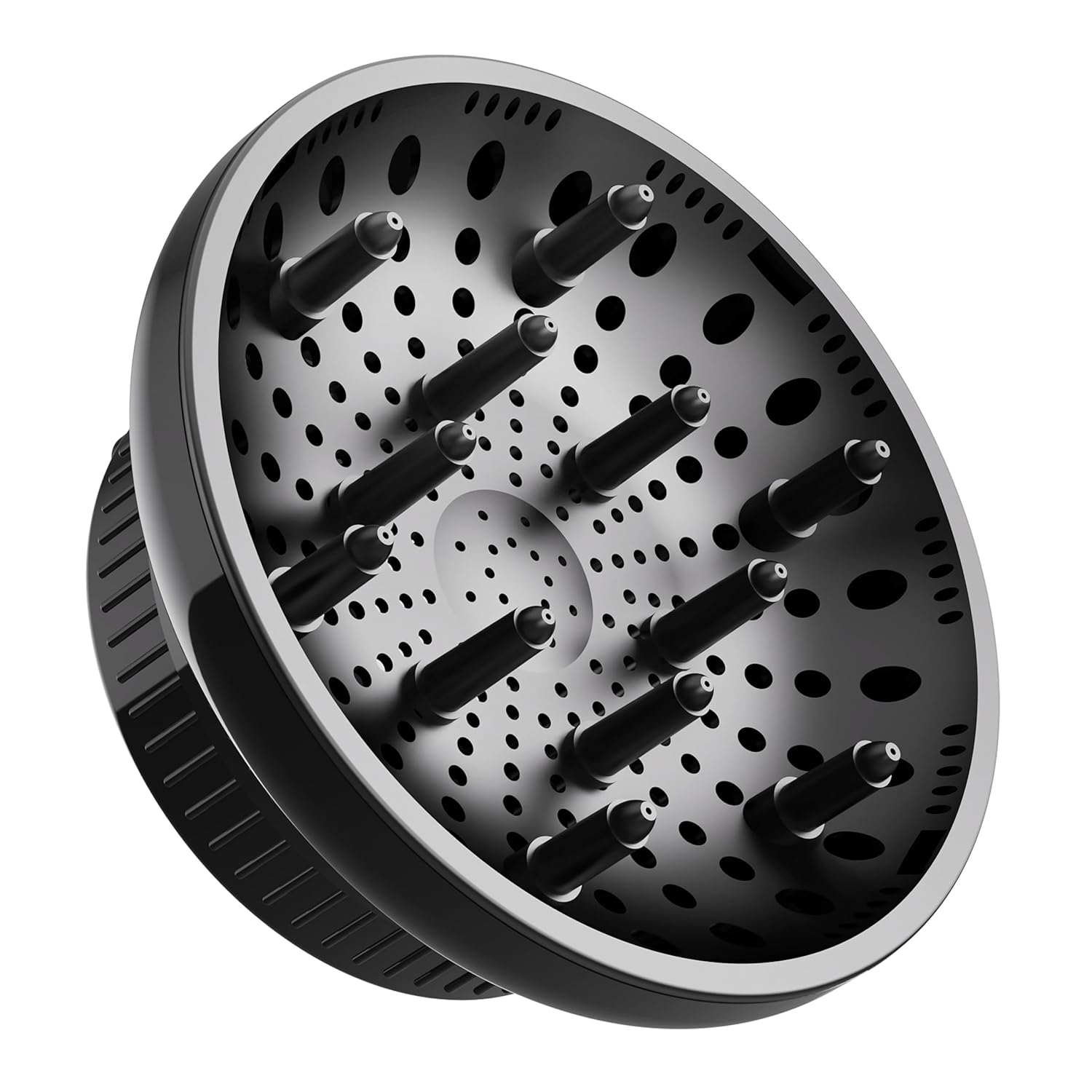 Hair Diffuser Attachment Universal Diffuser Hair Dryer for Curly Hair, Hair Dryer Diffuser for Blow Dry and Volumizing, Hair Diffuser for Curly Hair and Natural Wavy Hair (Black) BLOLYO