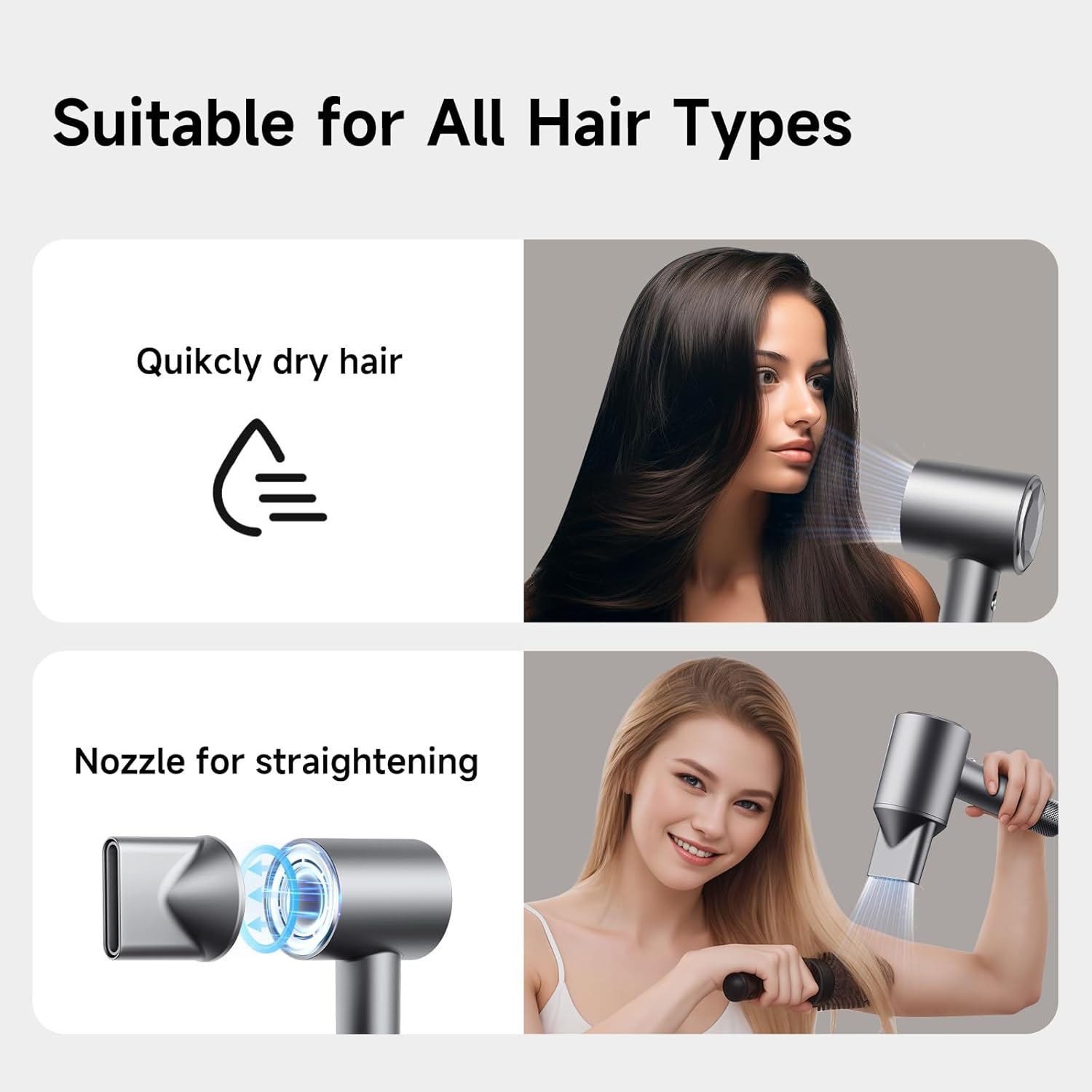 Hair Dryer, 130000 RPM High Speed Blow Dryer for Fast Drying, Low Noise, Lightweight Design for Home & Travel Use, Perfect for Men, Women, and Professionals - Image 5