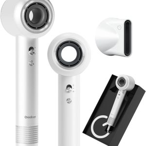 Hair Dryer, 130000 RPM High Speed Brushless Motor Blow Dryer for Fast Drying with 680 Millions Negative Ionic, Low Noise Thermo-Control Lightweight Hairdryer with Magnetic Nozzle, White