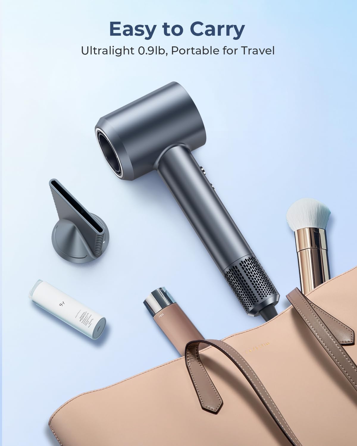 Hair Dryer, 150000 RPM Professional High-Speed Blow Dryer, Negative Ionic Hair Dryer for Fast Drying, Low Noise Thermo-Control HairDryer with Magnetic Nozzle for Home Travel Women Man + - Image 7