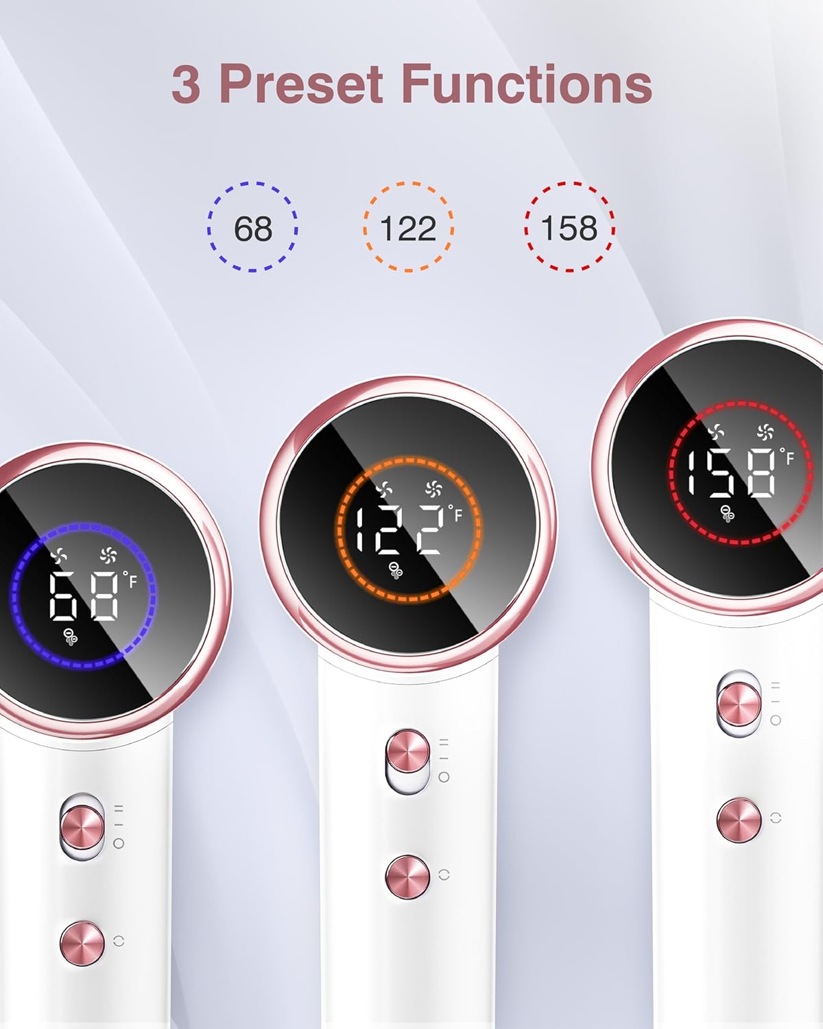Hair Dryer, 160000 RPM Professional High Speed Ionic Blow Dryer 200 Million Negative Ions & Heat-Control & Low Noise Hairdryer with Magnetic Diffuser for Faster Drying All Hair Types, No Heat Damage - Image 3
