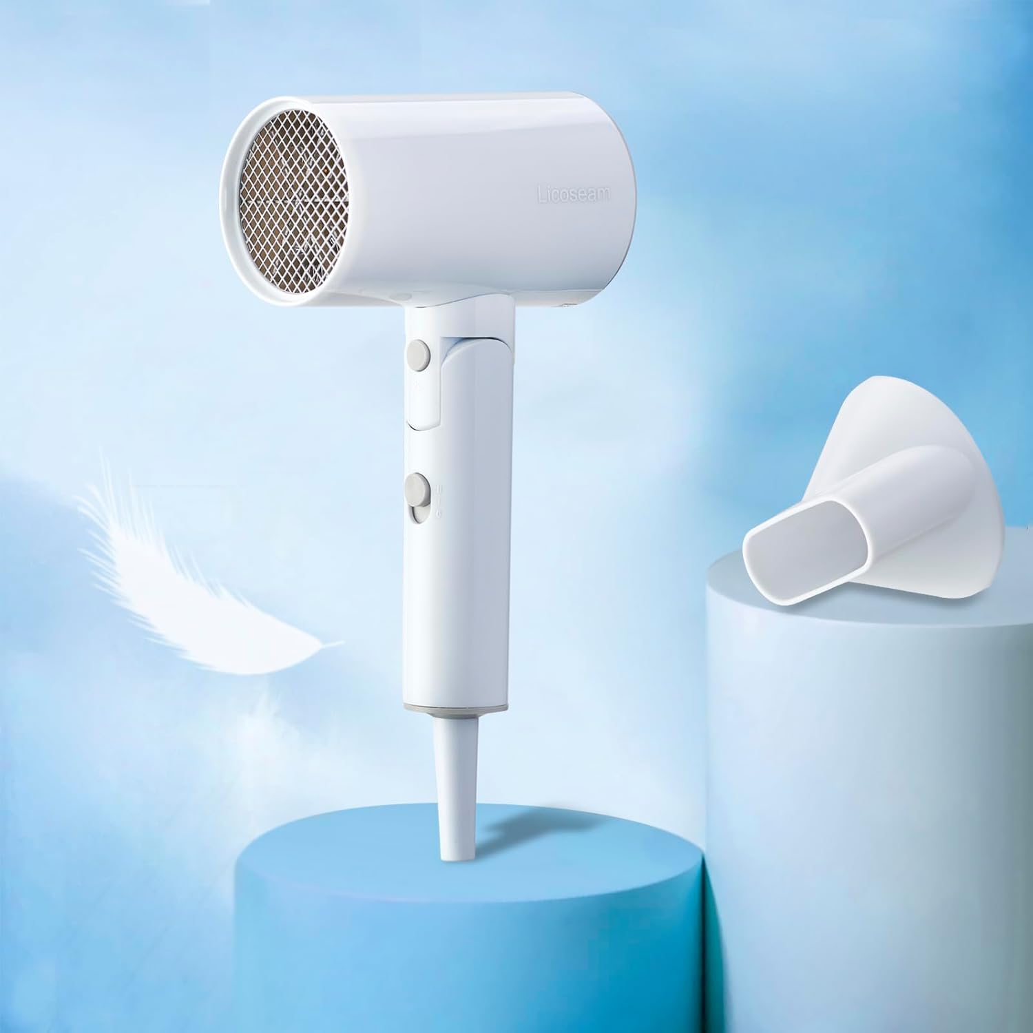 Compact 1600W White Foldable Travel Hair Dryer for Fast Drying - Image 6
