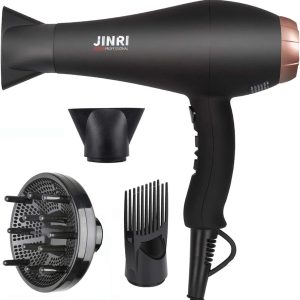 Hair Dryer 1875W, Negative Ionic Fast Dry Low Noise Blow Dryer, Professional Salon Hair Dryers with Diffuser, Concentrator, Styling Pik, 2 Speed and 3 Heat Settings