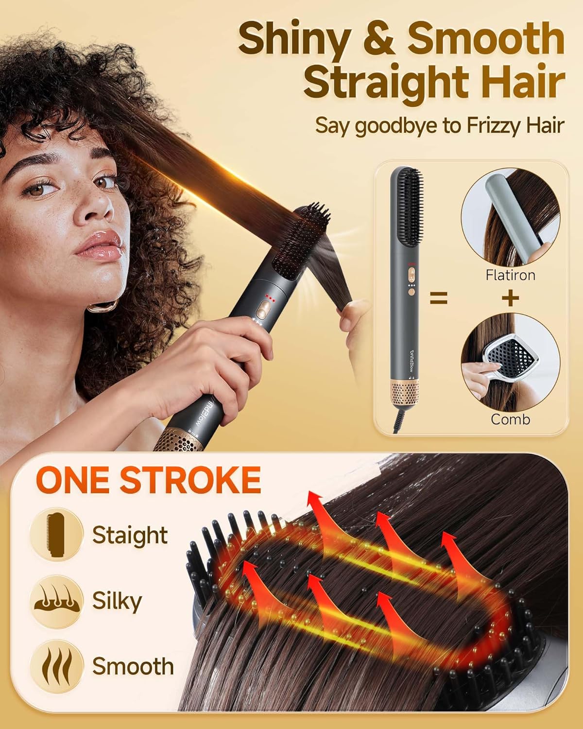 Hair Dryer Brush 6-in-1 Straightener,Hair Auto-Wrap Curlers, Professional 110,000 RPM Magic Multi Styler with Attachments,Fast hot Drying Set Gift for Girl Curling Volumizing Straightening. - Image 5