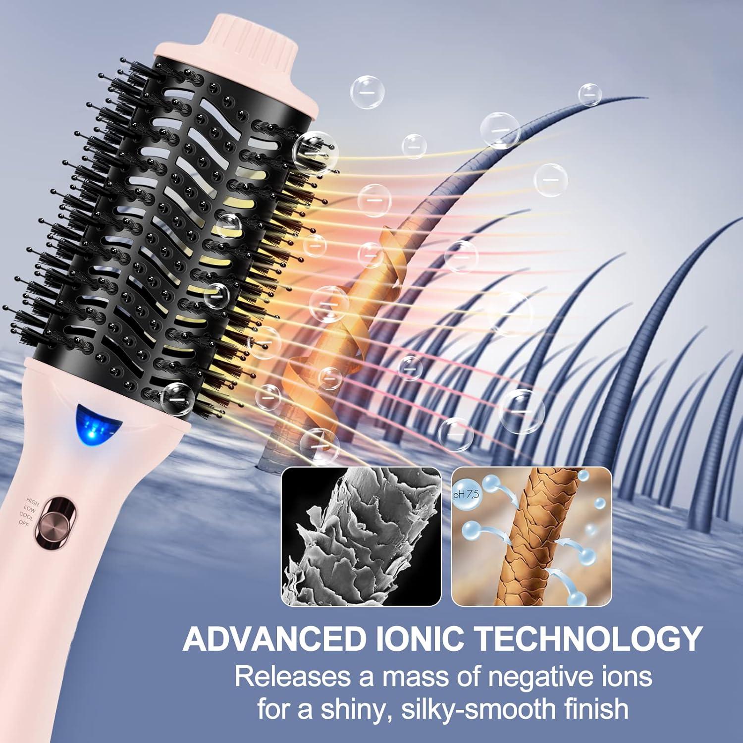 Hair Dryer Brush, Aima Beauty One Step Hair Dryer and Styler Volumizer with Negative Ion for Reducing Frizz and Static, Hair Styling Tools, Pink - Image 9