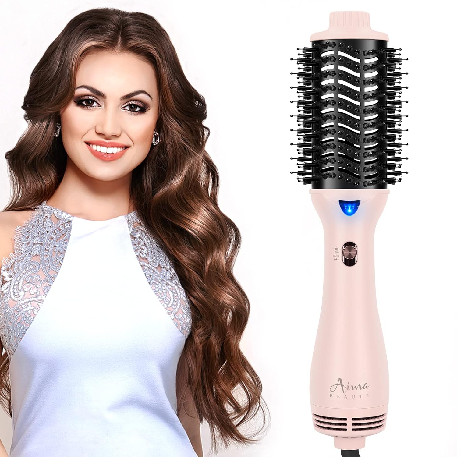 Hair Dryer Brush, Aima Beauty One Step Hair Dryer and Styler Volumizer with Negative Ion for Reducing Frizz and Static, Hair Styling Tools, Pink - Image 8