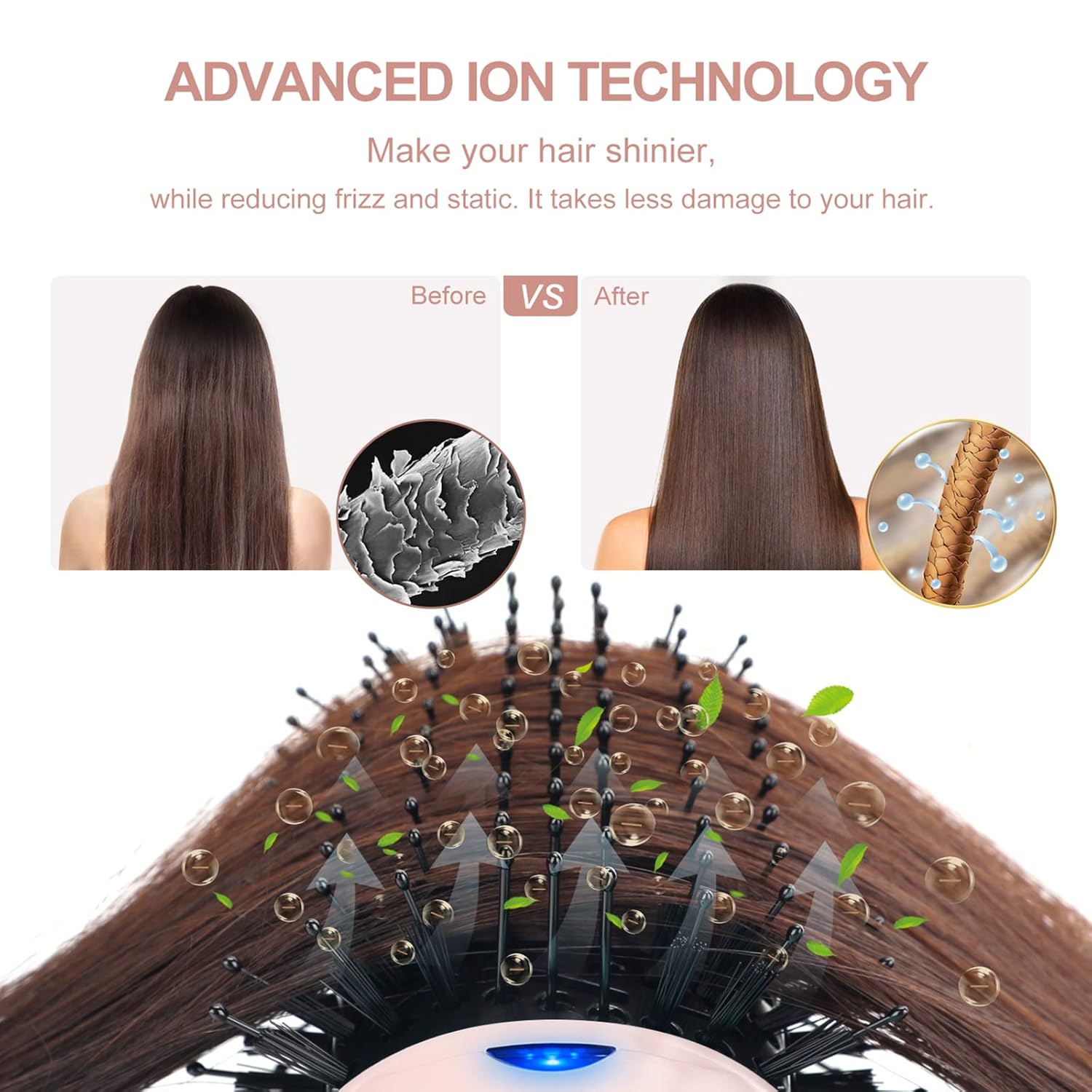 Hair Dryer Brush, Aima Beauty One Step Hair Dryer and Styler Volumizer with Negative Ion for Reducing Frizz and Static, Hair Styling Tools, Pink - Image 6