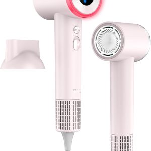 Hair Dryer, High Speed Fast Drying Hair Dryers, Negative Ionic Portable Blow Dryer with 110000 RPM Brushless Motor, Lightweight Low Noise Thermo-Control Hairdryer with Nozzle for Home, Travel