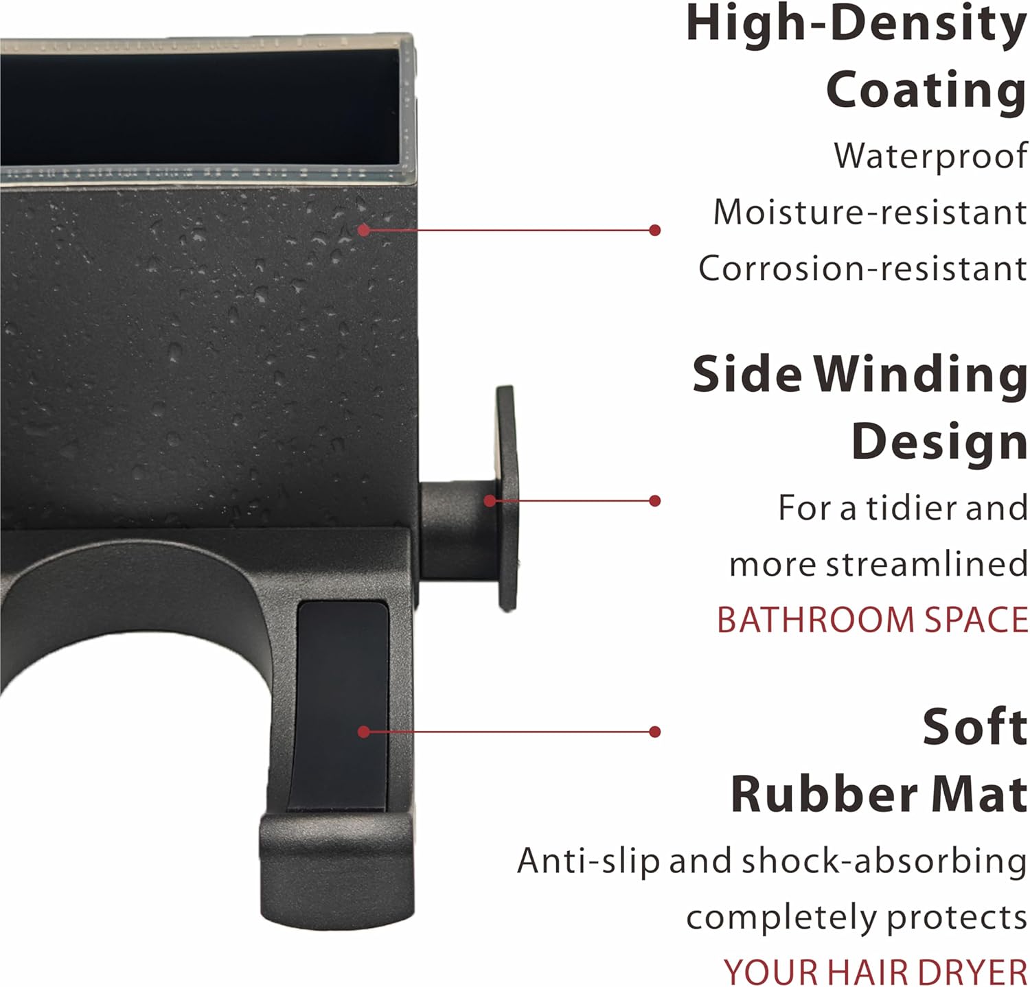 Hair Dryer Holder Wall Mounted, Bathroom Space-Saving Blow Dryer Organizer, Self Adhesive Magnesium Aluminum Alloy Compatible for Dyson Hair Dryer Wall Mounted - Image 5