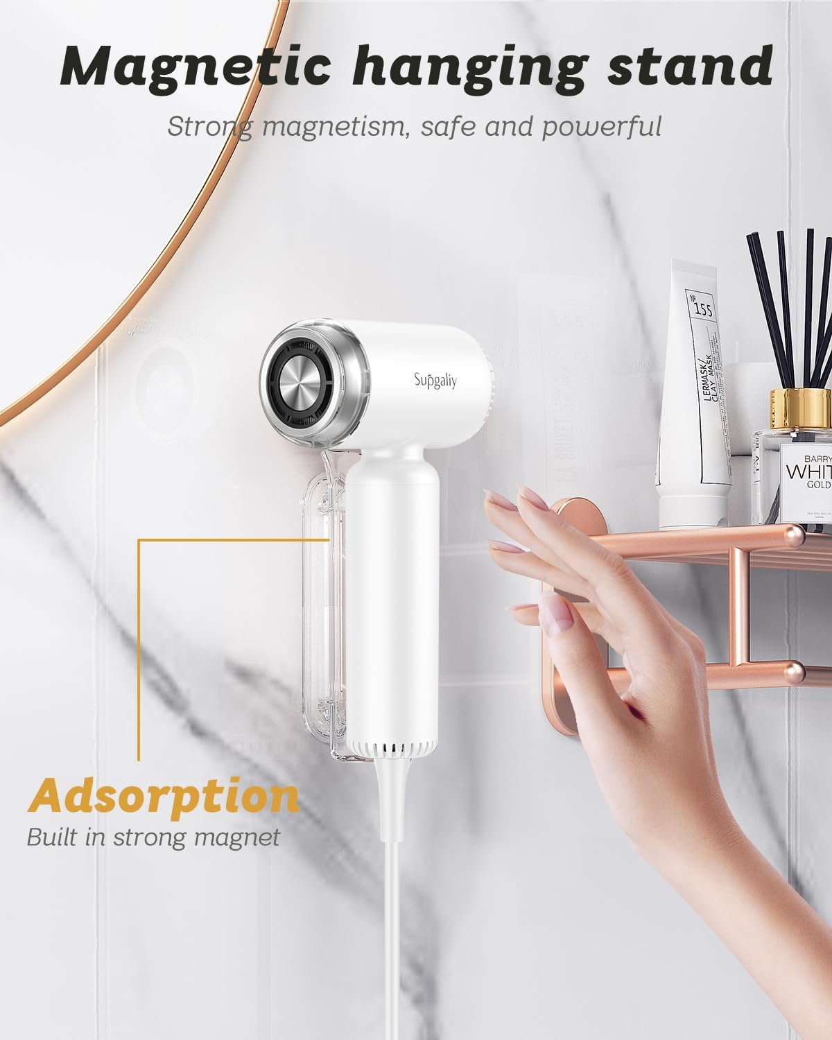Ionic Mini Hair Dryer - Portable Lightweight Blow Dryer with Magnetic Diffuser & Concentrator - Image 5