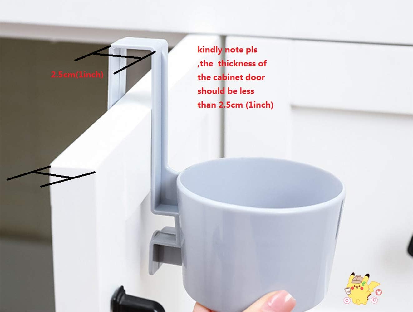 Hair Dryer Rack Over-The-Cabinet Hair Dryer Holder, Holster for Master, Guest, Kid's Bathroom, Vanity, 5.4" x 4" x 3.4" - White - Image 3
