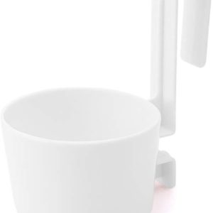 Hair Dryer Rack Over-The-Cabinet Hair Dryer Holder, Holster for Master, Guest, Kid's Bathroom, Vanity, 5.4" x 4" x 3.4" - White