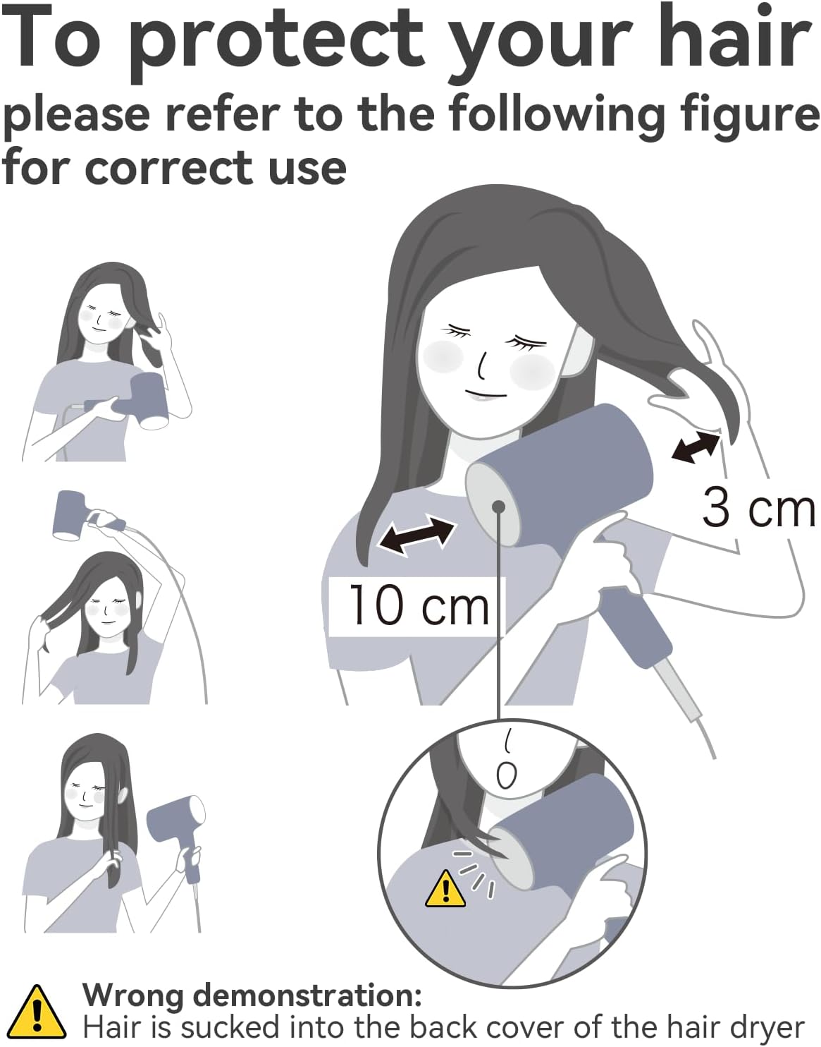 Hair Dryer with Diffuser, CONFU Ionic Blow Dryer 1600W, Portable Lightweight Fast Drying Negative Ion Hairdryer, 3 Heat Settings with Diffuser and Concentrator Nozzle for Home & Travel - Image 5