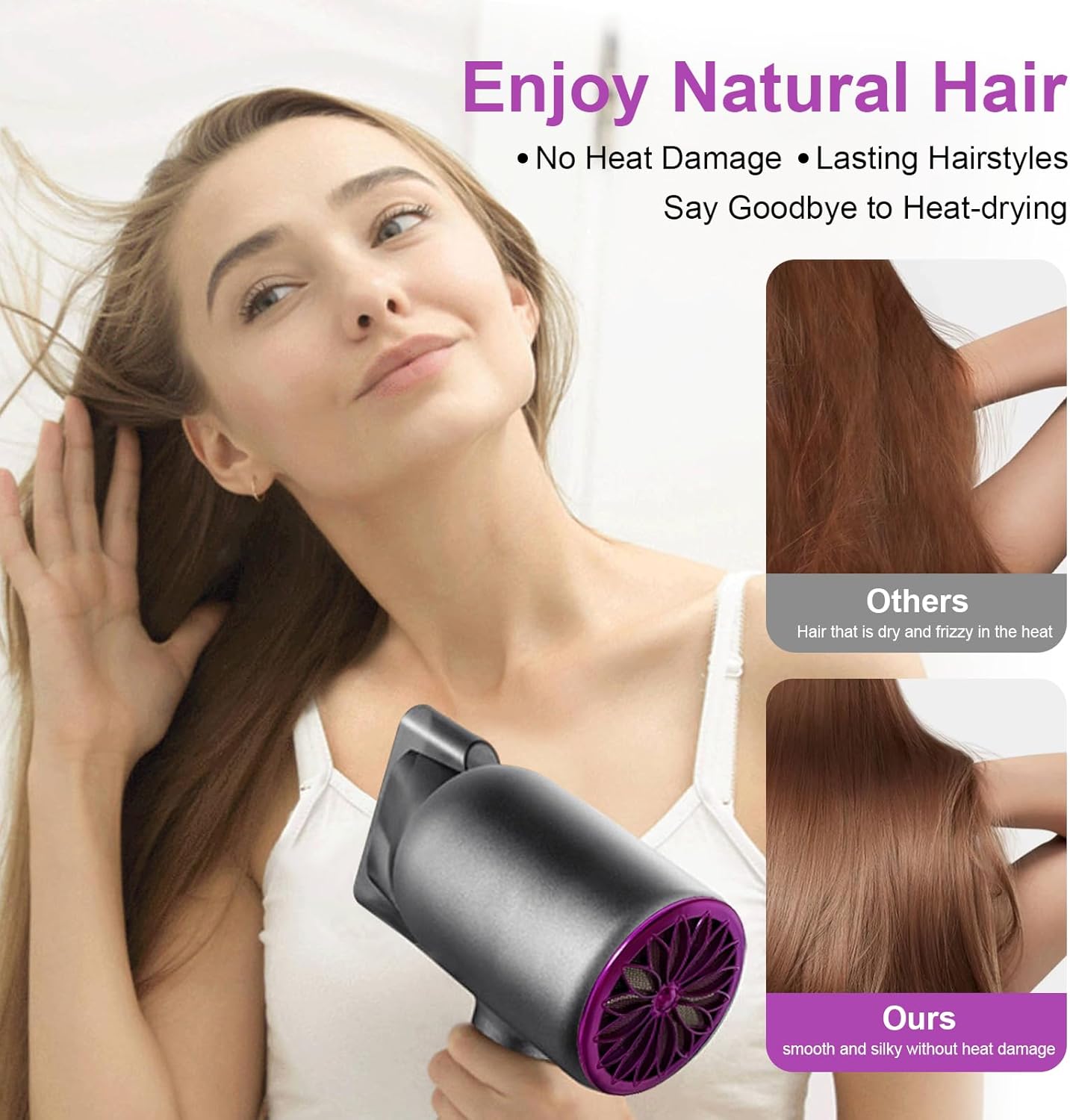 Hair Dryer,Gifts for Women Men Mom Dad,1400W Fast Drying Blow Dryer with Diffuser - Portable Lightweight Hair Dryer for Women,Low Noise with Nozzle for Home Salon Travel - Image 3