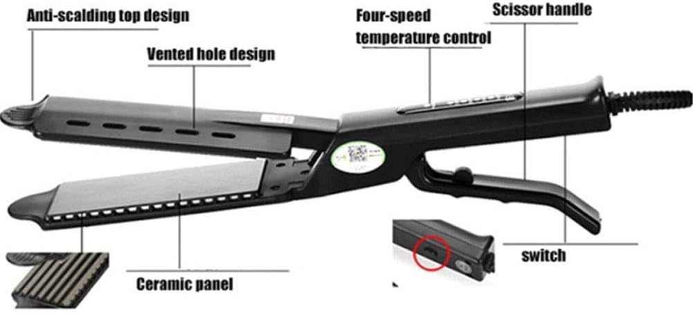 Hair Iron, Ceramic Tourmaline Ionic Flat Iron Hair Straightener, Dual use Dry and Wet for Hair Care Adjustable Temperature, for All Hair Types - Image 2