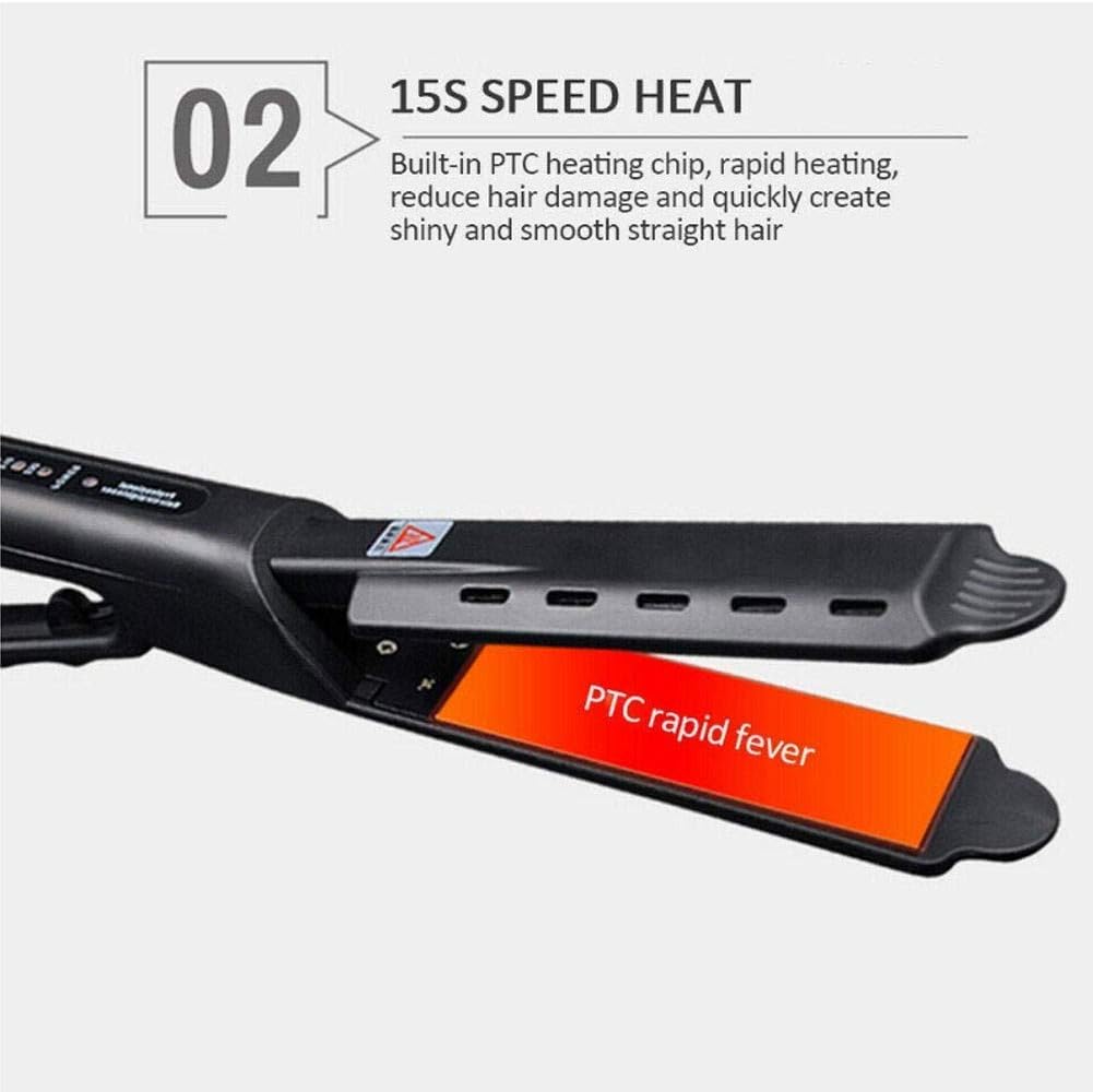 Hair Iron, Ceramic Tourmaline Ionic Flat Iron Hair Straightener, Dual use Dry and Wet for Hair Care Adjustable Temperature, for All Hair Types - Image 5
