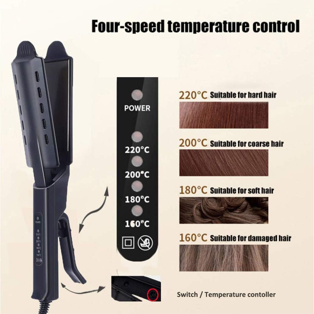 Hair Iron, Ceramic Tourmaline Ionic Flat Iron Hair Straightener, Dual use Dry and Wet for Hair Care Adjustable Temperature, for All Hair Types - Image 7