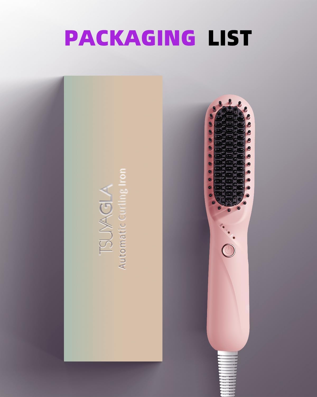 Hair Straightener Brush, Portable Ionic Hair Straighteners for Women, Straightening Brush with 3 Temp Settings, 30 Min Auto Shut-Off, Dual Voltage, Hot Comb for Frizz-Free Styles - Image 8