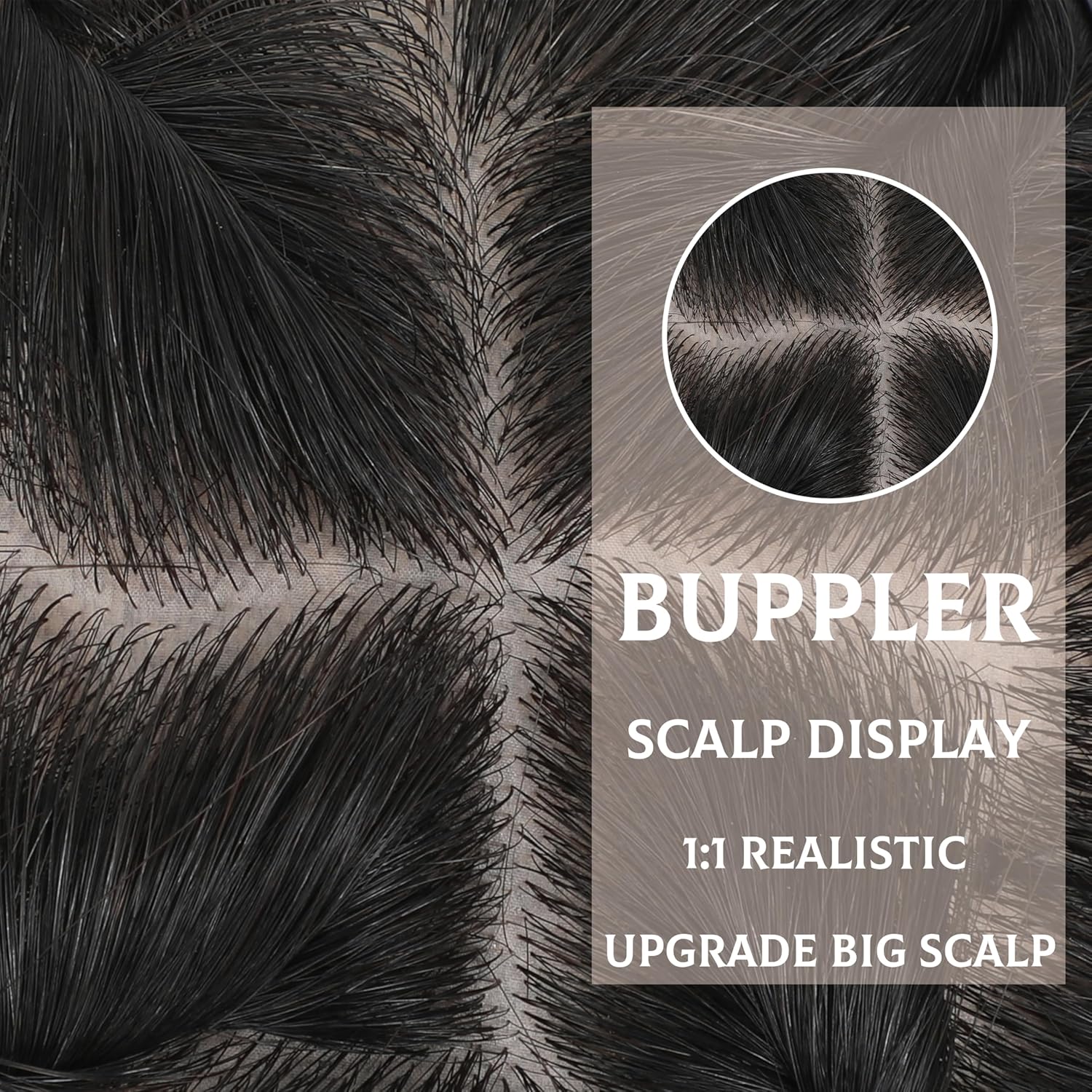 Hair Toppers for Women Real Human Hair-U Shape Toppers Hair Pieces for Women with Thinning Hairr 150% Density Silk Base Clip in Human Topper with Bangs for Daily Use(Brown Black - Image 3