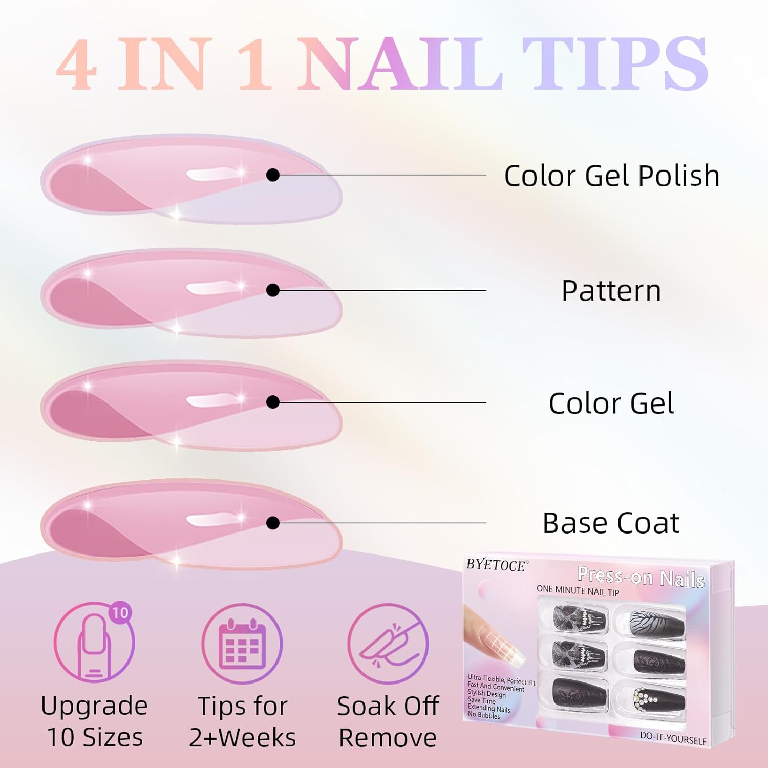 Halloween Press on Nails Medium Coffin Fake Nails 3D Rose Matte Black False Nails with Skull Rhinestone Design Scary Artificial Nails for Women - Image 5