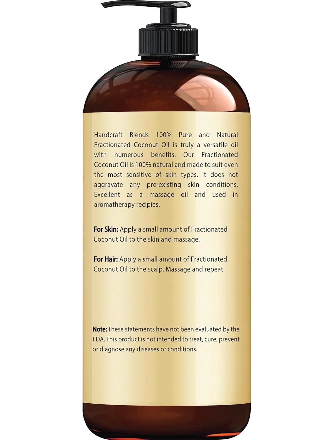Handcraft Blends Fractionated Coconut Oil - 16 Fl Oz - 100% Pure and Natural - Premium Grade Carrier Oil for Skin, Hair and Body - Massage - Hair Tonic - Image 2