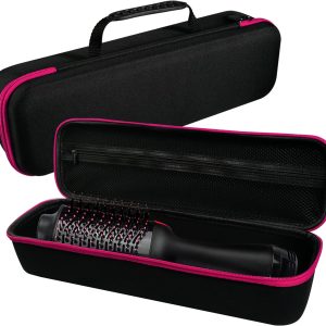Hard Carrying Case for Revlon Hair Dryer Brush Original 1.0/Plus 2.0,Portable Travel Storage Bag Compatibility with All Brand Hot Tools Volumizer Hot Air Brush (Rose Red)