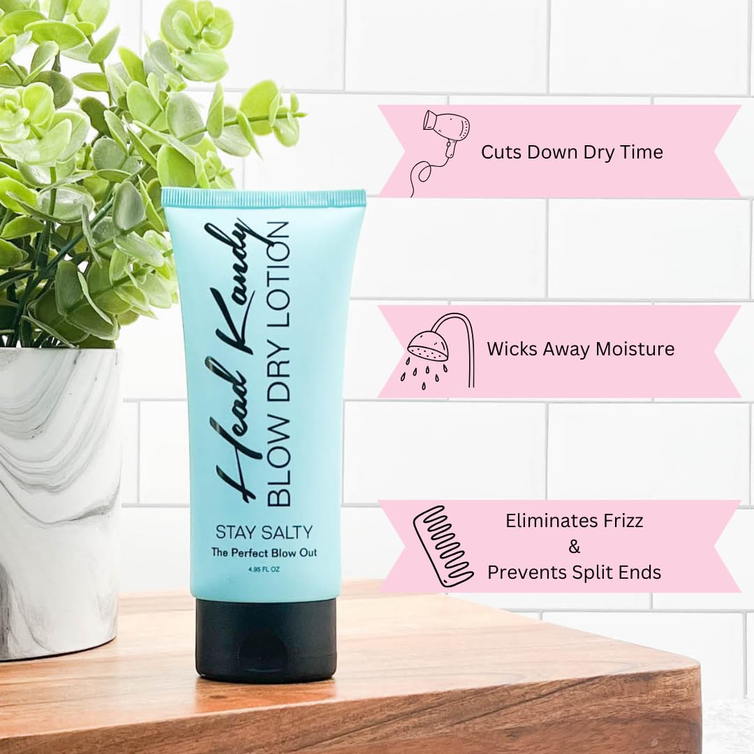 Head Kandy Stay Salty Volumizing Blow Dry Lotion |The Perfect Blowout | Anti-Frizz Heat Protectant For Hair | Anti-Humidity Hair Product | 4.95oz - Image 3