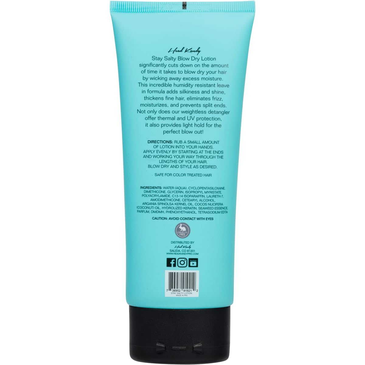 Head Kandy Stay Salty Volumizing Blow Dry Lotion |The Perfect Blowout | Anti-Frizz Heat Protectant For Hair | Anti-Humidity Hair Product | 4.95oz - Image 2