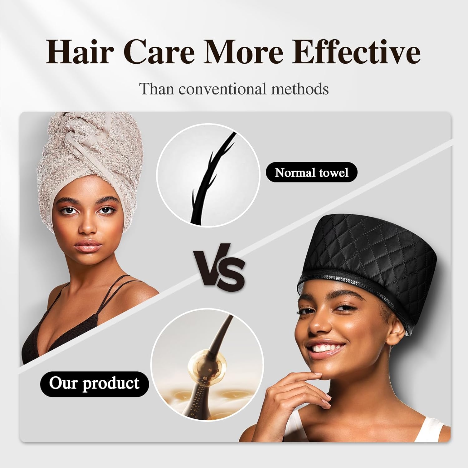 Heat Cap for Deep Conditioning: 10-Level Heats Up Quickly 3 Time Settings Hair Steamer for Natural Hair Home Use Thermal Steam Cap for Black Hair Portable Heating Caps - Image 3