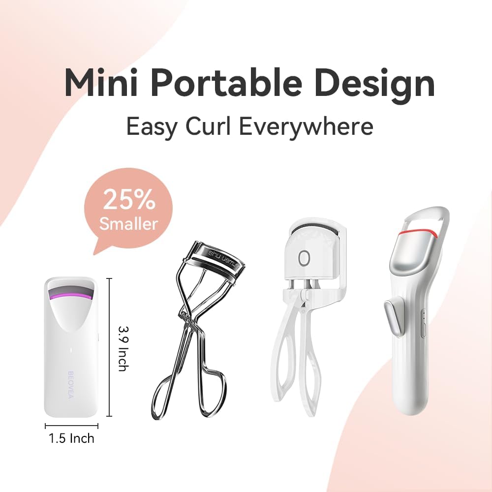 Heated Eyelash Curler – Fast 8-Second Heat for Long-Lasting Curls – Portable Rechargeable Heated Lash Curler, Safe & Effective Eyelash Curlers for All-Day Volume and Lift - Image 3