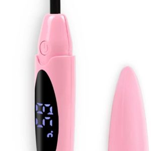 Heated Lash Curler, Heated Eyelash Curler, Intelligent Power Off Rechargeable Electric Eyelash Curler Heated Quickly by Steel Wire for 24 Hs Long Lasting Natural Makeup - Pink