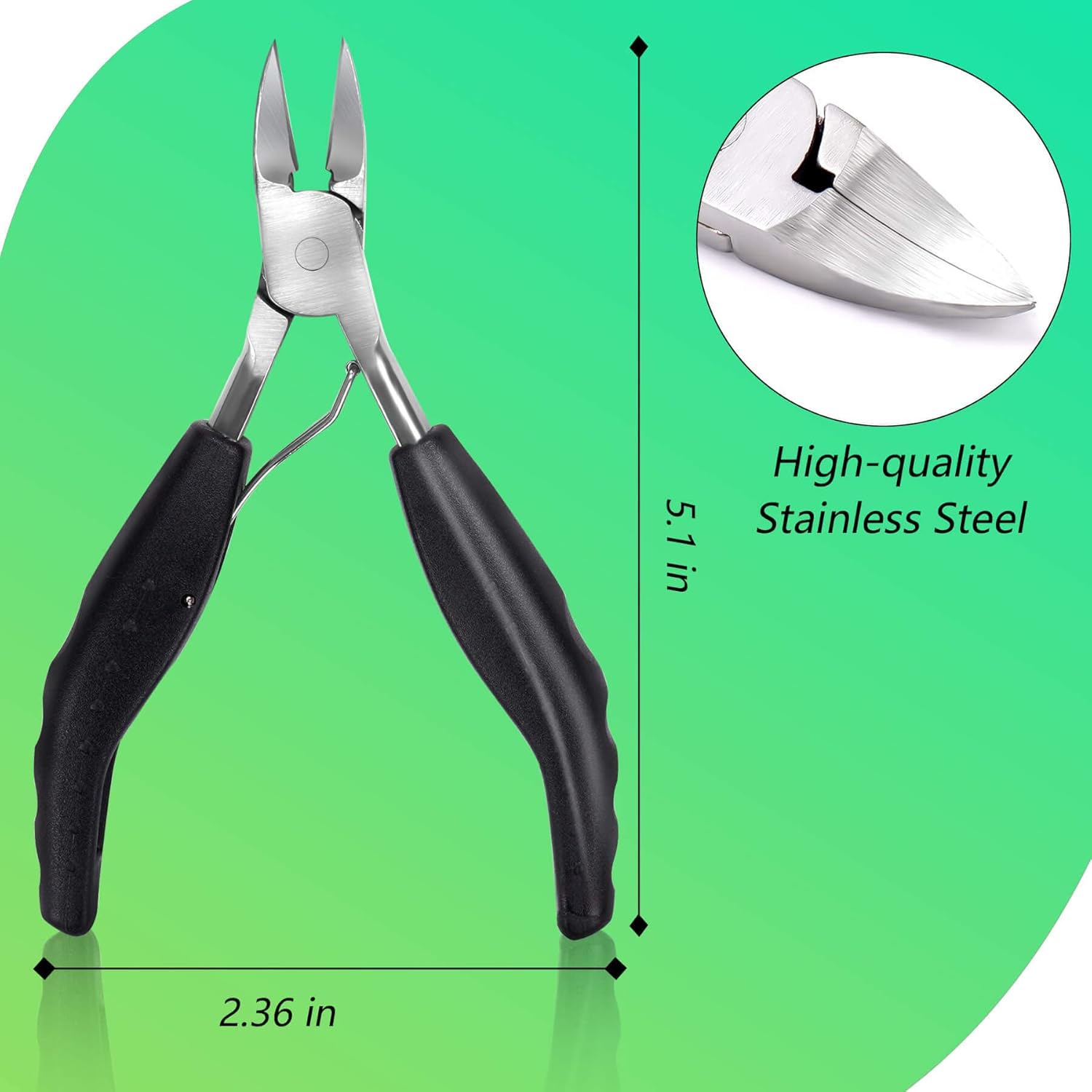 Heavy Duty Ingrown Toenail Clippers, Professional Toenails Trimmer, Podiatrist Toe Nail Clippers for Thick Nail & Ingrown Toenails, Sharp Curved Blade, Pedicure Tools. - Image 2