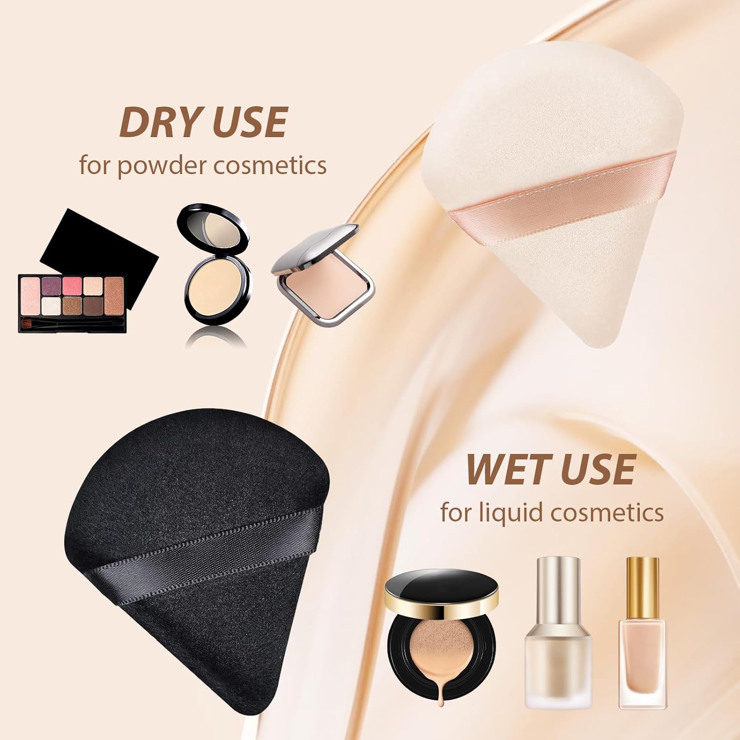 HEYMKGO Makeup Brushes Set, 18pcs Professional Makeup Brushes with 2 Powder Puff & Travel Bag, Premium Synthetic Foundation Powder Blush Blending Face Brush Kit, Eyeshadow Set Makeup Brushes & Tools - Image 4