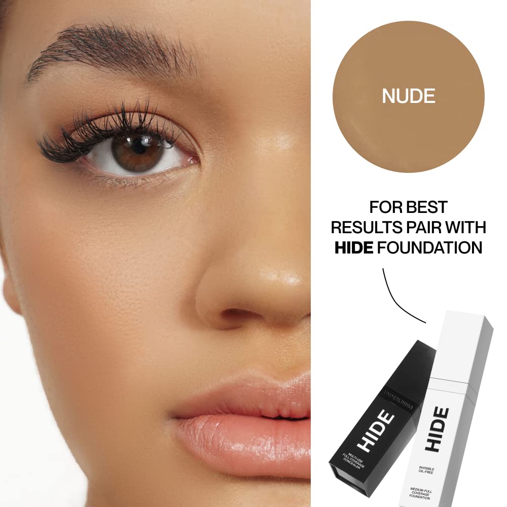 HIDE Liquid Concealer, Medium to Full Coverage Concealer for Blemishes, Under Eye Dark Circles & Scars, Oil Free Concealer, Nude (See Shade Finder), 0.5 fl oz - Image 4