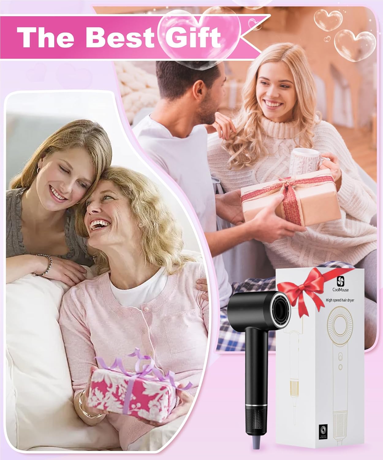 High-Speed Ionic Hair Dryer: 150000 RPM Brushless Motor 500 Millions Negative Ionic Care Blow Dryer for Fast Drying Low Noise Thermo-Control Hairdryer, Travel with Magnetic Diffuser & Nozzle - Image 9