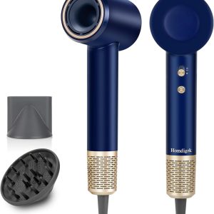 High Speed Ionic Hair Dryer with Diffuser 112,000 RPM Brushless Motor for Fast Drying Low Noise 4 Temperature and 2 Speed Settings 110V Professional Blow Dryer