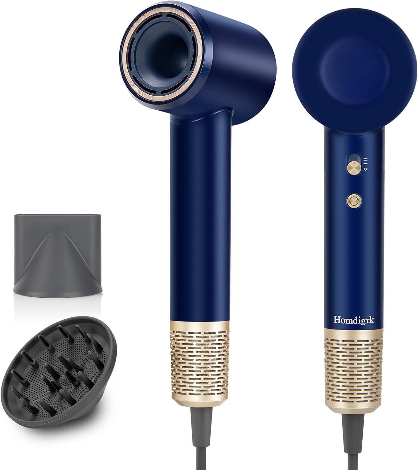 High Speed Ionic Hair Dryer with Diffuser 112,000 RPM Brushless Motor for Fast Drying Low Noise 4 Temperature and 2 Speed Settings 110V Professional Blow Dryer