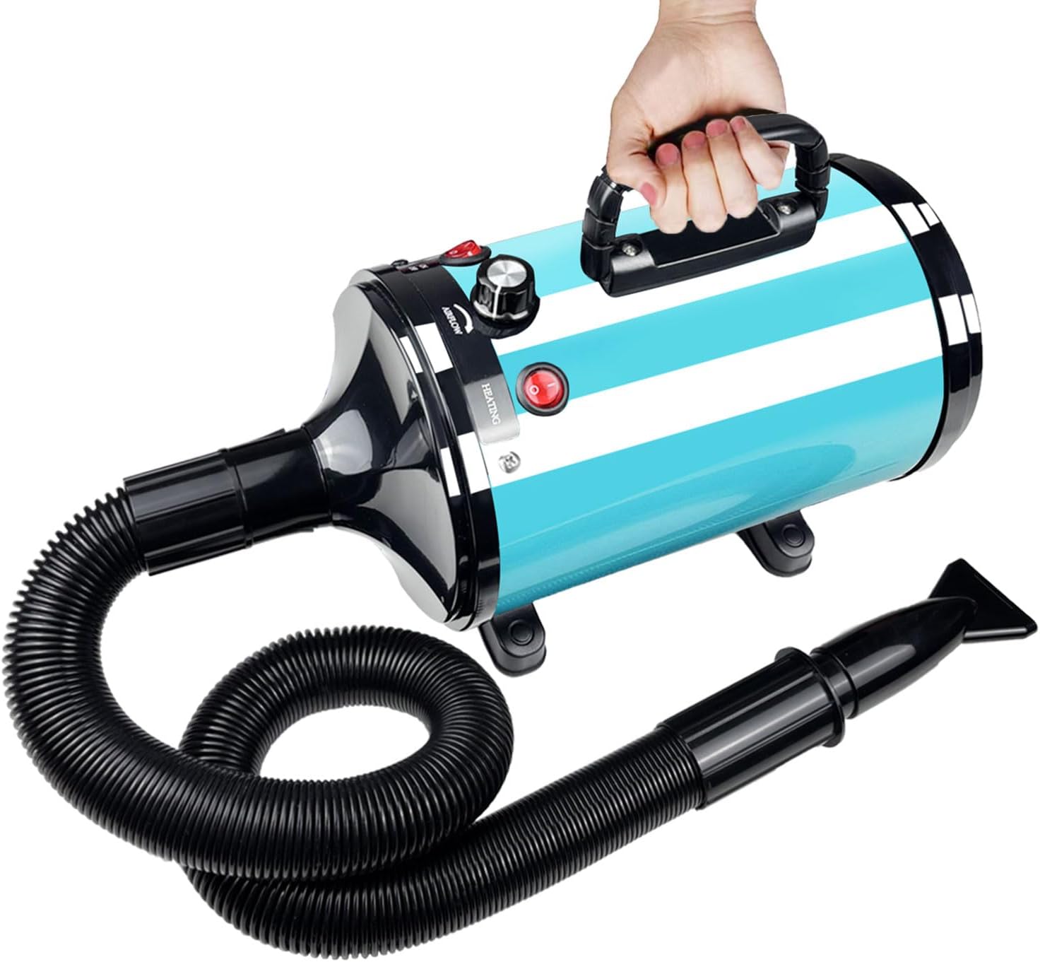 High Velocity Professional Dog Grooming Dryer,Adjustable Temperature and Speed Hair Dryer for Pets with 4 Nozzles - Image 6