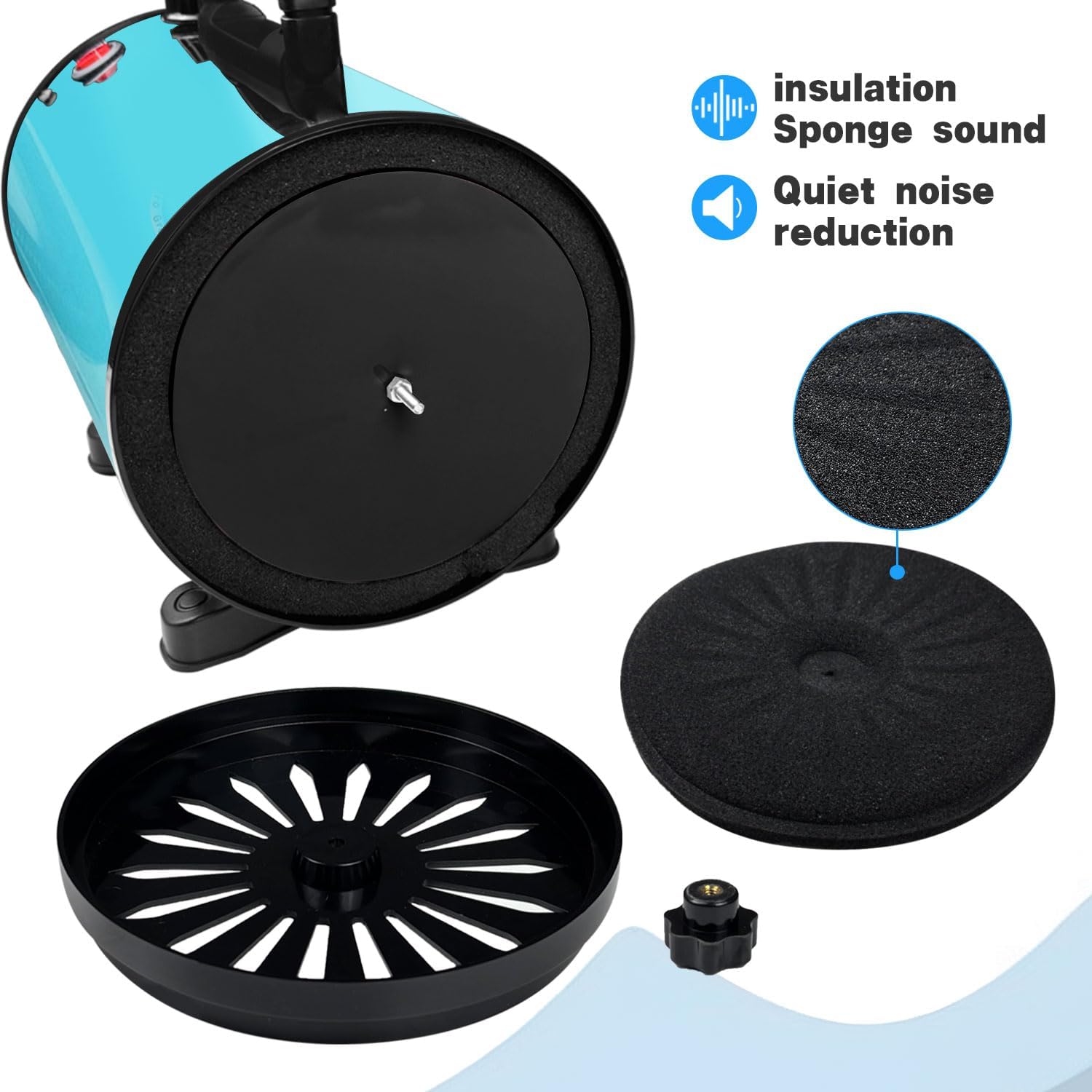 High Velocity Professional Dog Grooming Dryer,Adjustable Temperature and Speed Hair Dryer for Pets with 4 Nozzles - Image 3