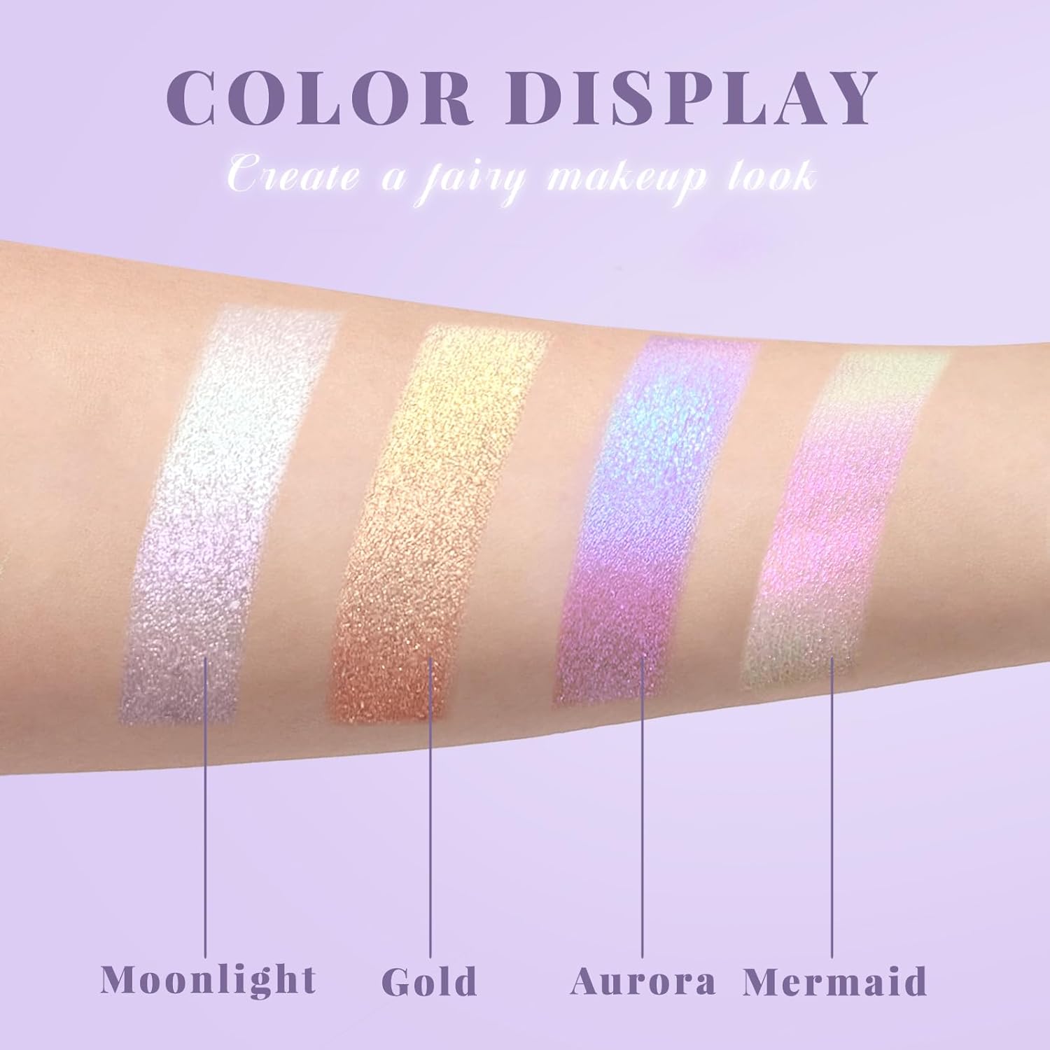 Holographic Duochrome Glitter Eyeshadow Palette, Chameleon Color Shift Metallic Shimmer Eyeshadow, Sparkle Inner Corner Eye Highlighter, Creamy Mini Eye Shadow Palette Iridescent Fairy Makeup - Image 6